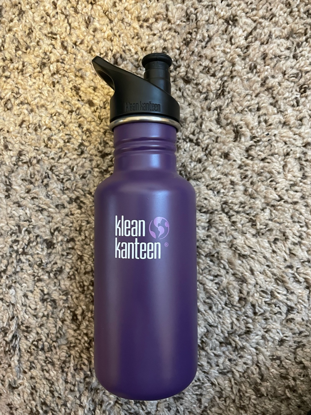 Klean Kanteen Classic 18 oz Water Bottle Purple & Black